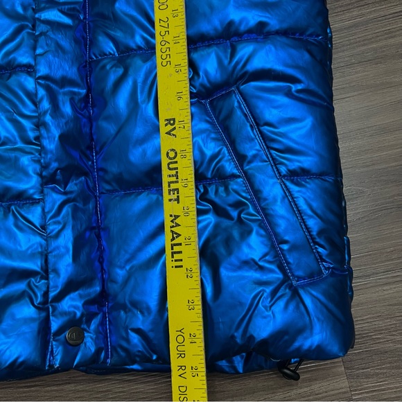 Champion X NASA men sz XS Metallic Puffer Jacket Blue Quilted - Picture 15 of 16